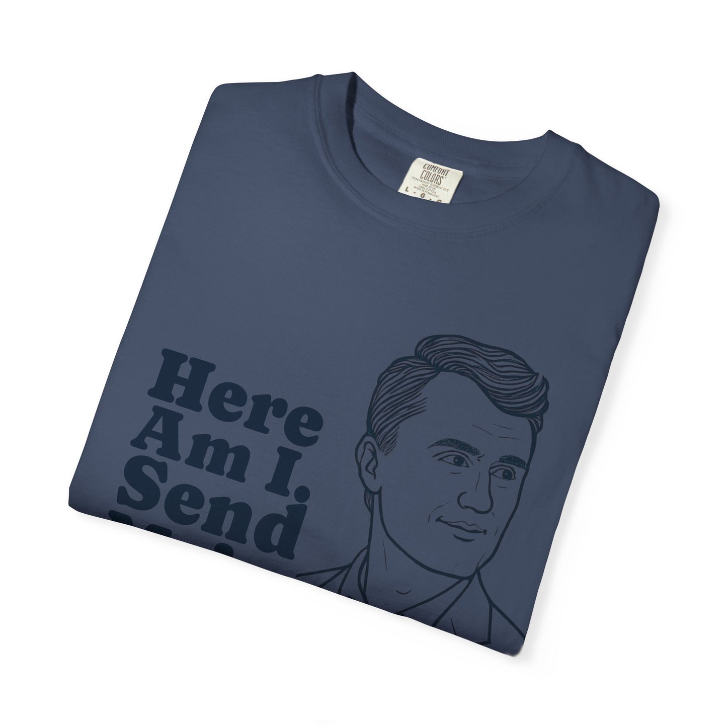 T-Shirt with Charlie Kirk's Inspirational Quote from Isaiah 6:8