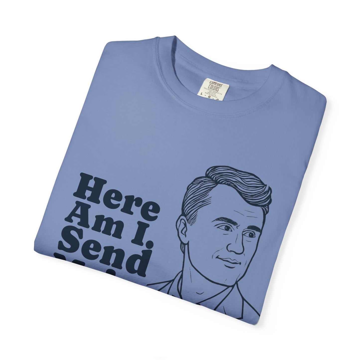T-Shirt with Charlie Kirk's Inspirational Quote from Isaiah 6:8