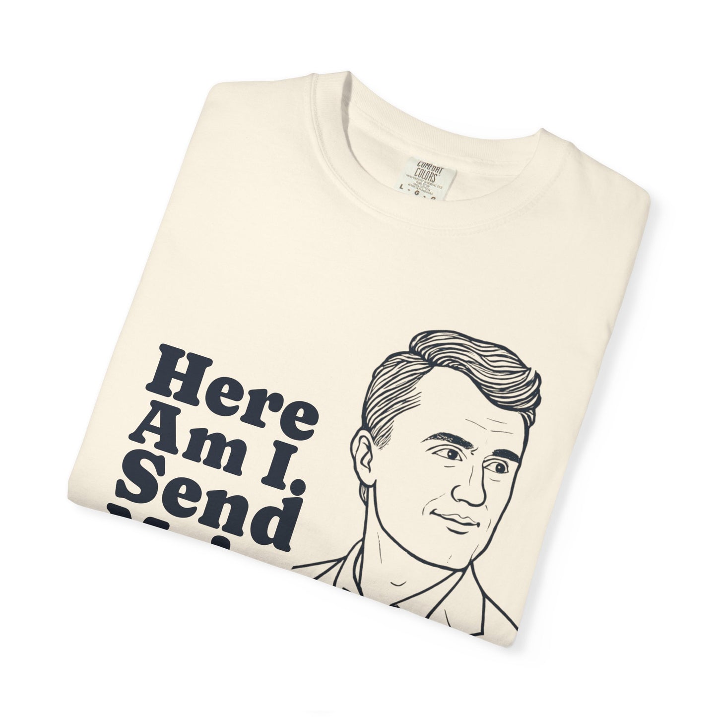 T-Shirt with Charlie Kirk's Inspirational Quote from Isaiah 6:8