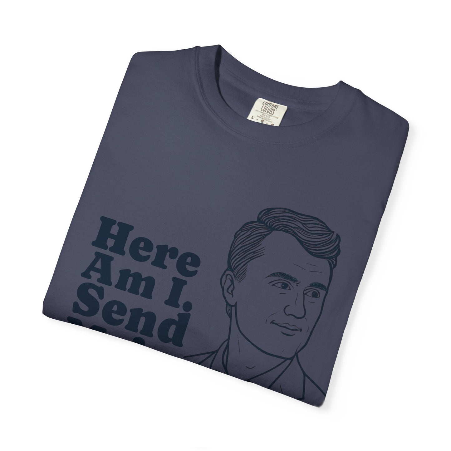 T-Shirt with Charlie Kirk's Inspirational Quote from Isaiah 6:8