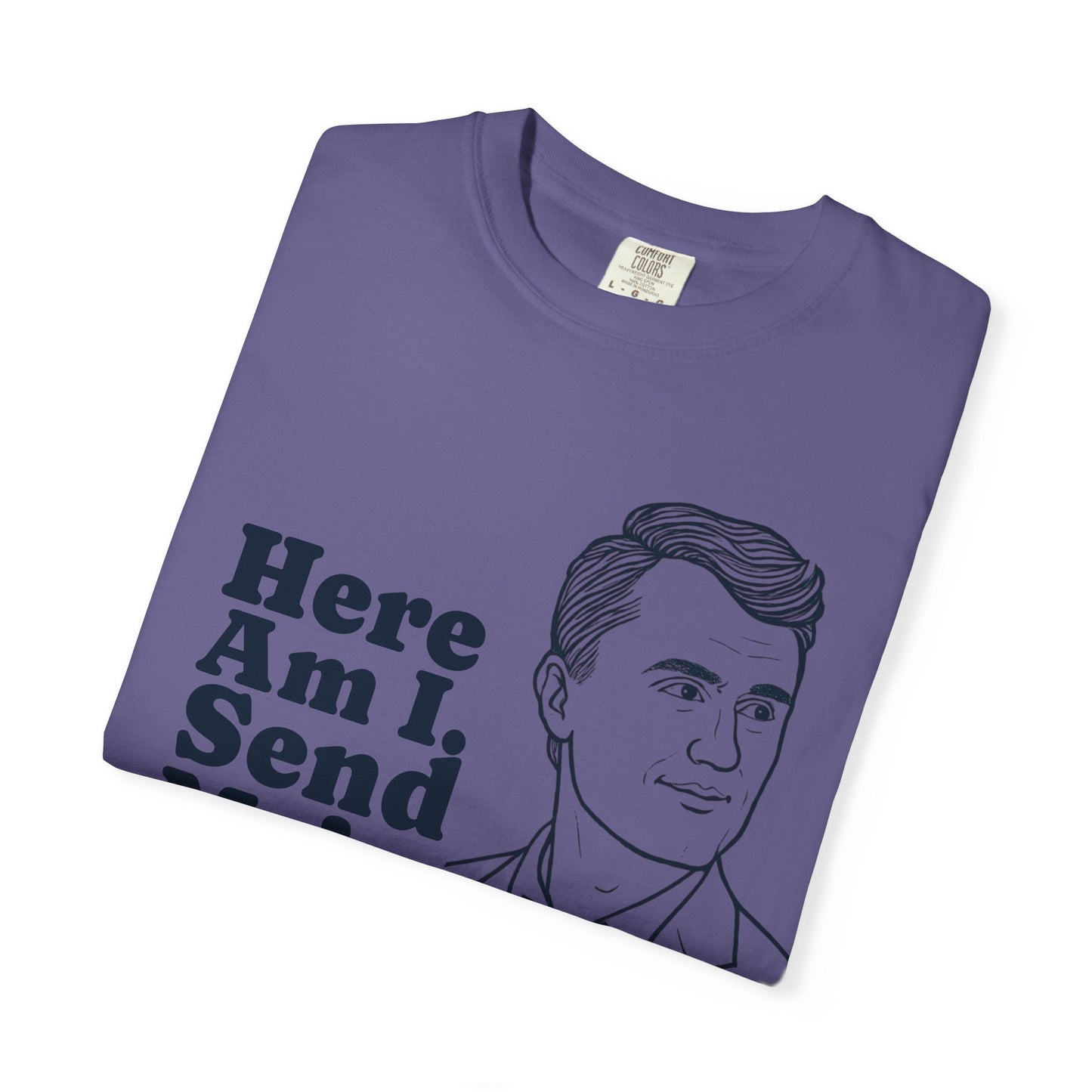 T-Shirt with Charlie Kirk's Inspirational Quote from Isaiah 6:8
